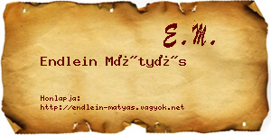 Endlein Mátyás névjegykártya